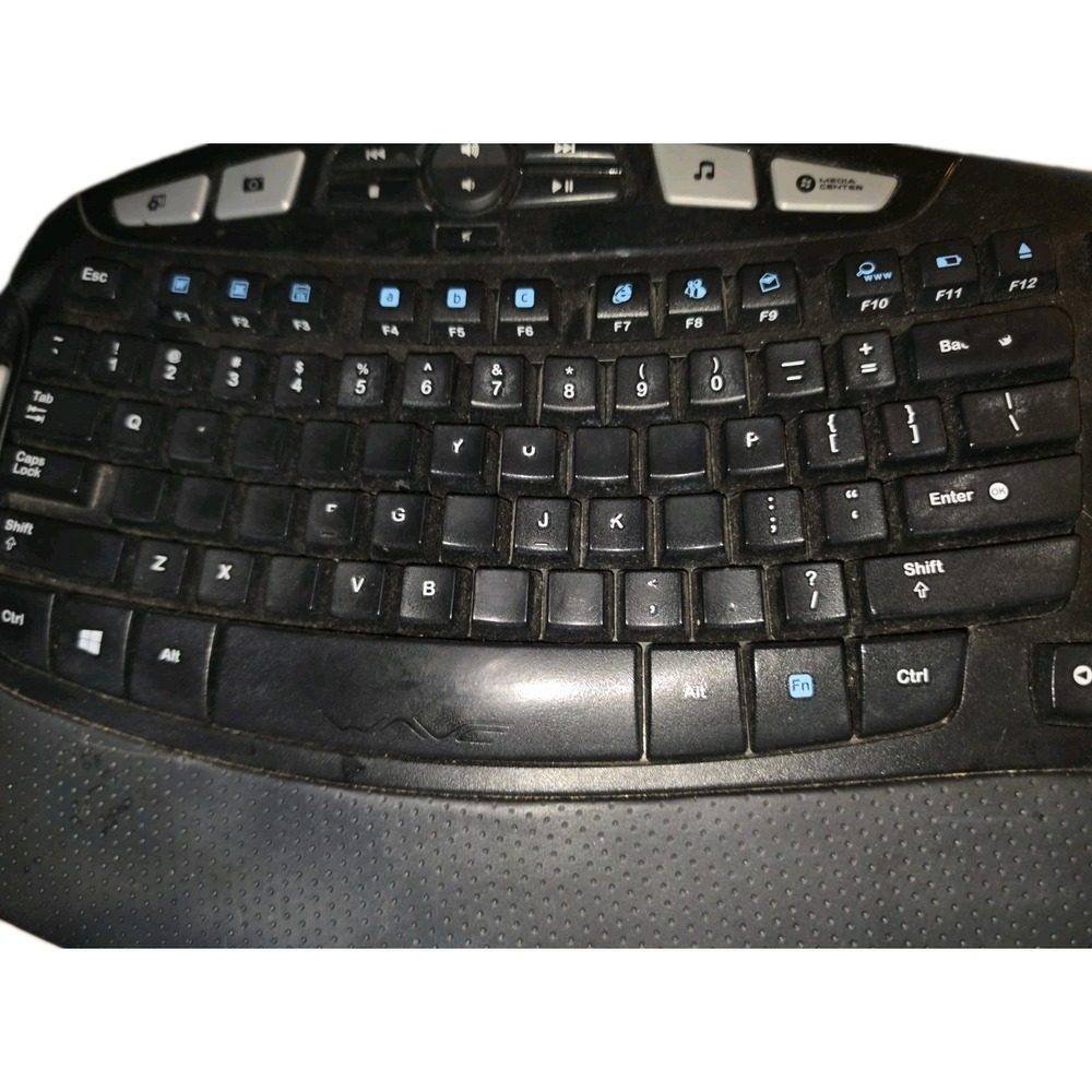 Logitech k350 wireless wave ergonomic keyboard W/dongle Cosmetic Issues Read Des